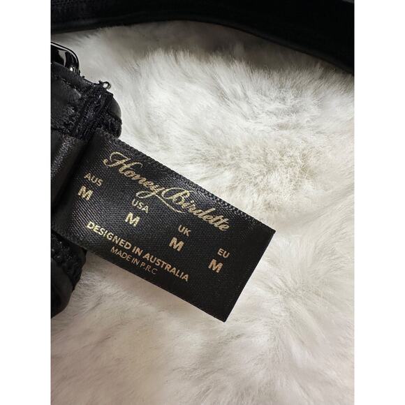 Honey Birdette CONNIE🖤 Faux Leather Studded 3 Piece Set M, M, S Thong - Picture 10 of 12